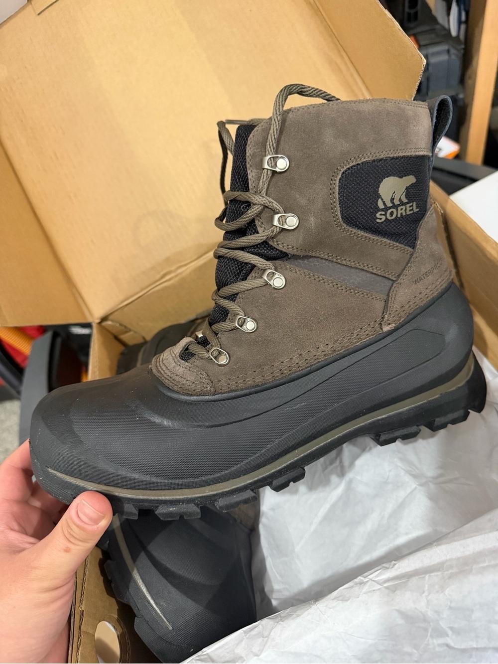 Sorel Men’s Buxton Lace Winter Boots Waterproof Insulated Snow Major Black 10